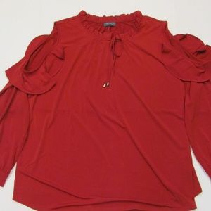 The Limited Open Shoulder Frilly Blouse 2X